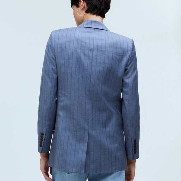 MADEWELL YARN DYED PINSTRIPE BLUE BLAZER - Picture 5 of 12